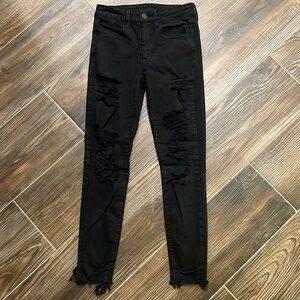 American Eagle distressed next level stretch high-rise jegging crop 2 regular